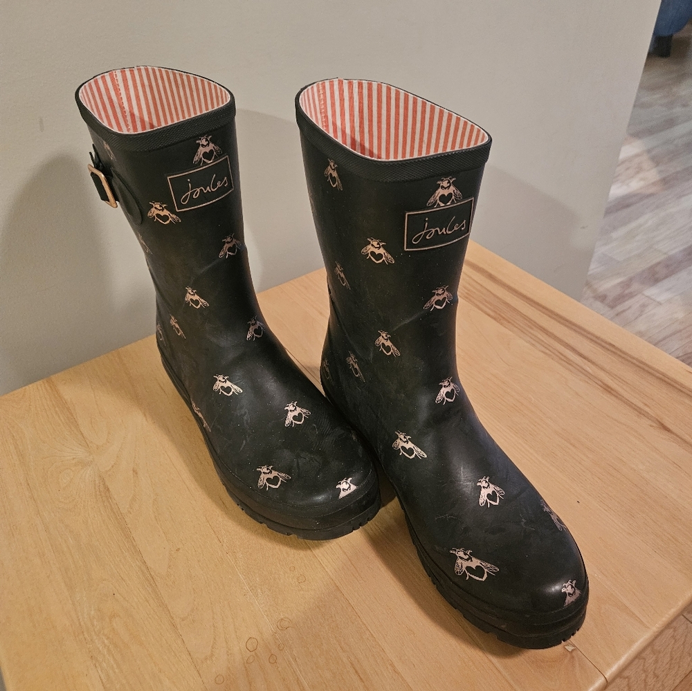 Joules Women's Waterproof Boots Bee Themed Size 11